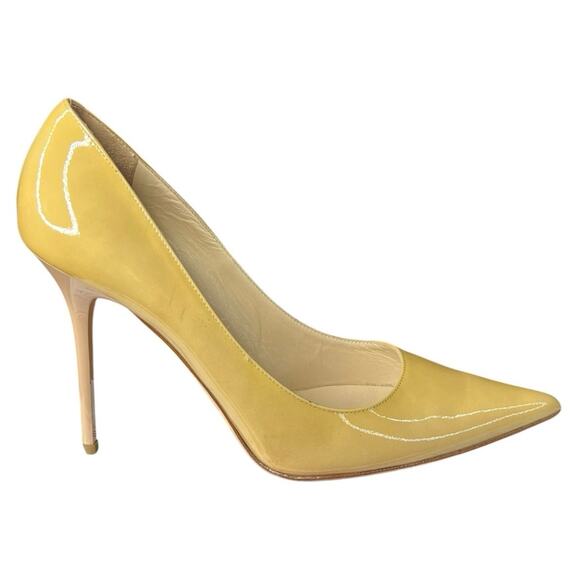 Jimmy Choo Women’s Cream Patent Leather Heels Size 39.5 US 9.5 - Picture 1 of 12